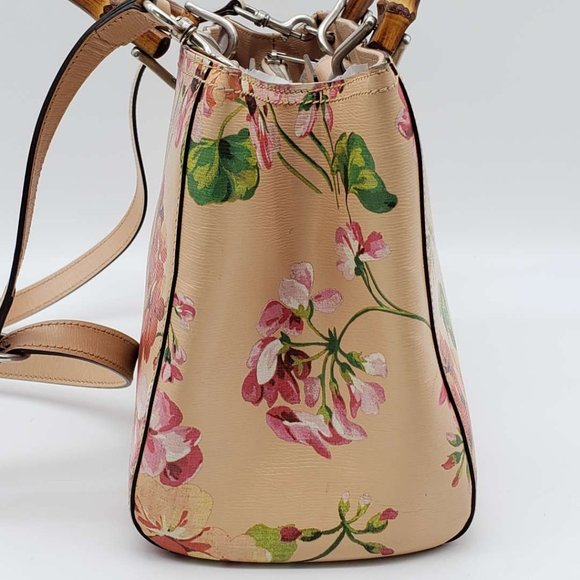100% Authentic Gucci GG Bloom Bamboo Handle Shoulder/Hand Bag - Picture 7 of 16